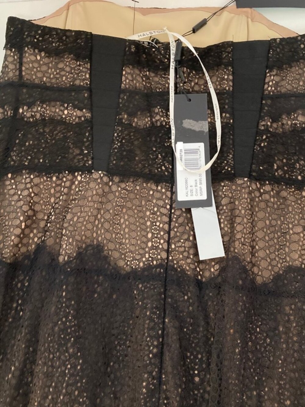 HALSTON HERITAGE Strapless Lace Gown 1440 - Picture 6 of 7